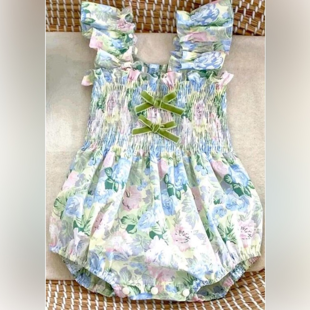 🔥🆕🔥 Cutey N Coolty Blossom Ruffle Romper Floral 12-18M Baby Girl